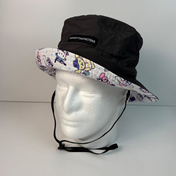 Sanrio Characters Gray Bucket Hat Adult Detachable Adjustable Strap Pocket - Picture 3 of 12